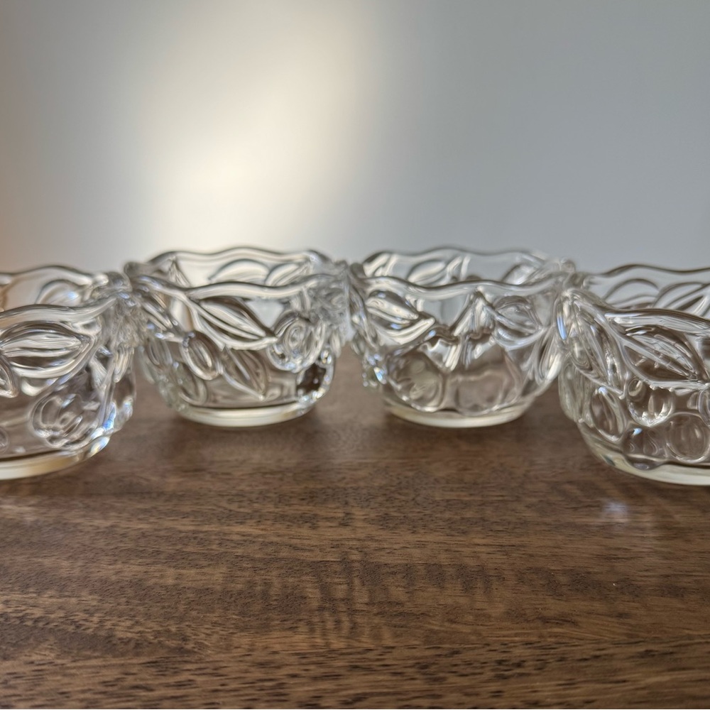 Waltherglas Garden Harvest Tealight Votive Candle Holder Vintage Set/4 Cherries